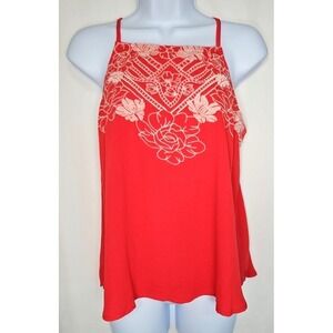Love on a Hanger Women's Pink Embroidered Tank Top Size Small NWOT